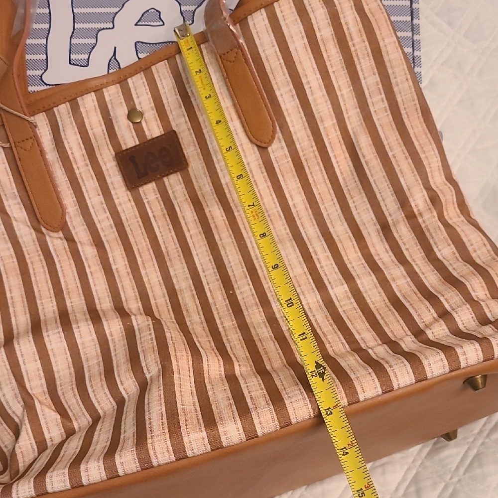 Lee Tan and Brown Canvas Tote Bag - Picture 8 of 8